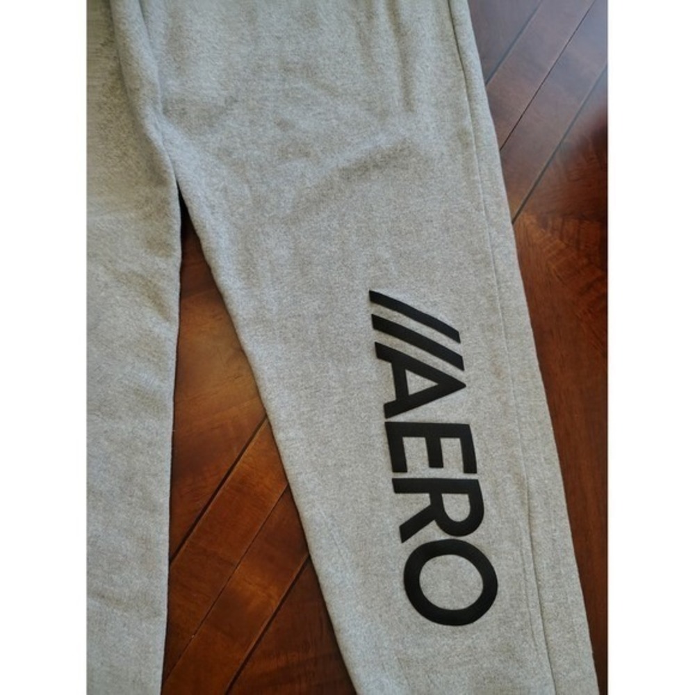 Aeropostale Womens Gray Fleece Jogger Pajama Pants AERO Graphic Sleepwear Medium